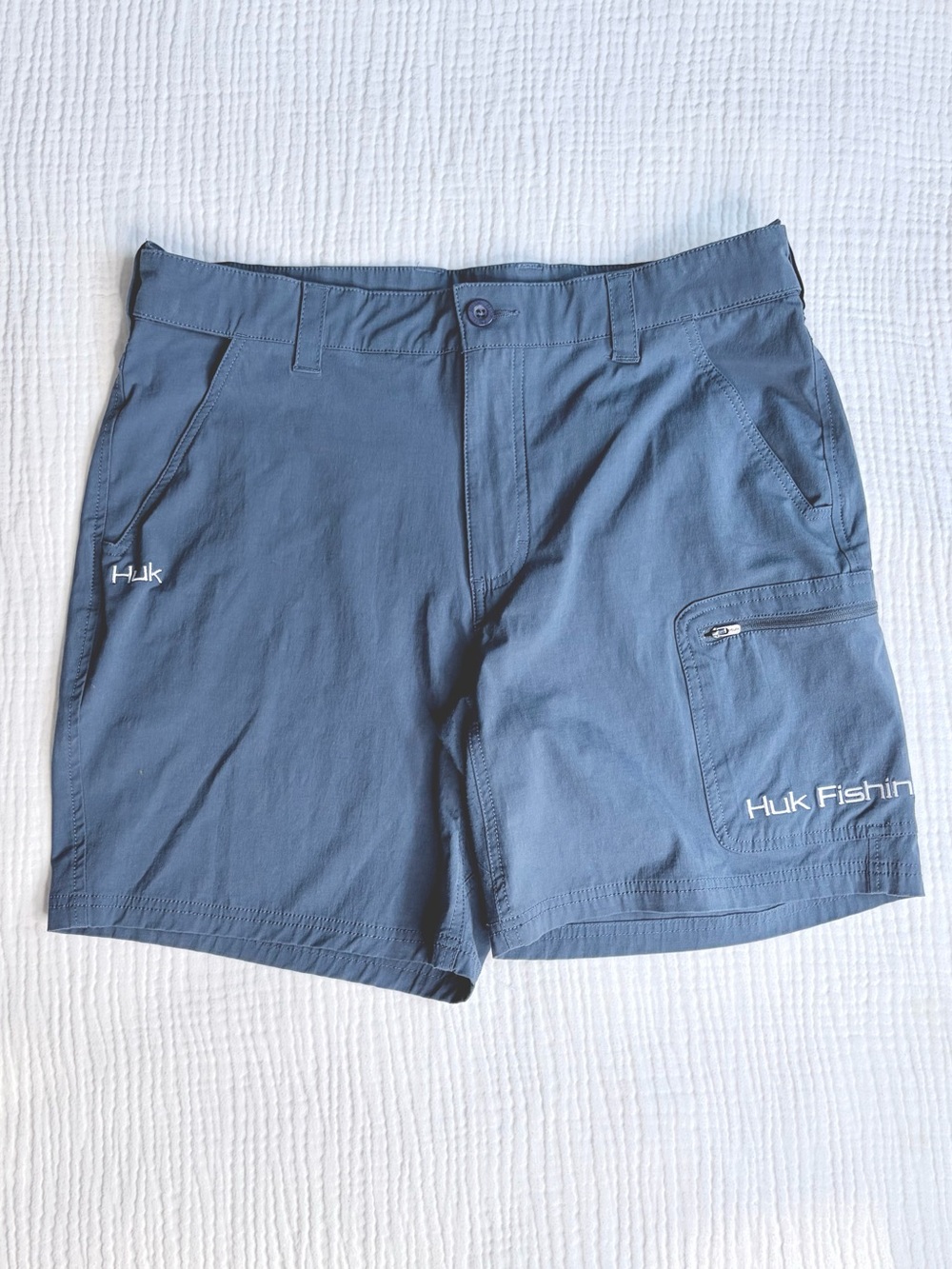 Huk Performance Fishing Shorts Slate Blue 7” Inseam Boating Quick Dry Men’s XL